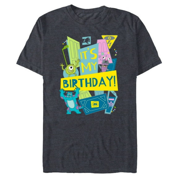 Disney and Pixar’s Monsters, Inc. It’s My Birthday - Short Sleeve Blended T-Shirt for Adults - Customized-Navy Heather