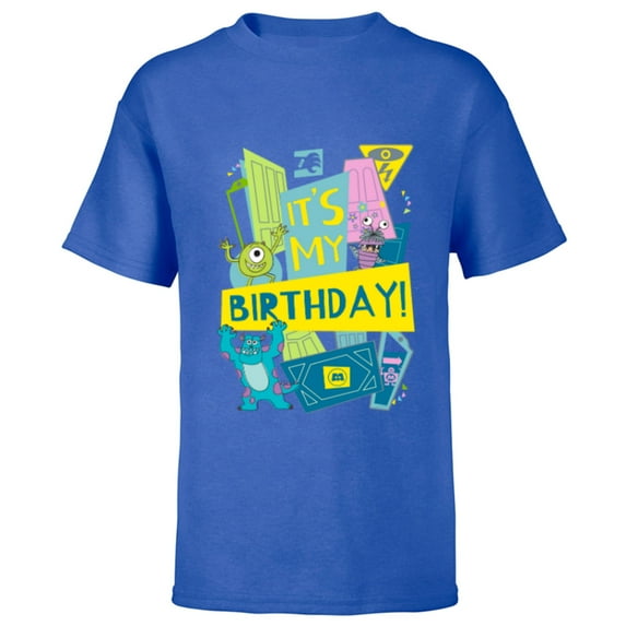 Disney and Pixar’s Monsters, Inc. It’s My Birthday - Short Sleeve T-Shirt for Kids - Customized-Royal