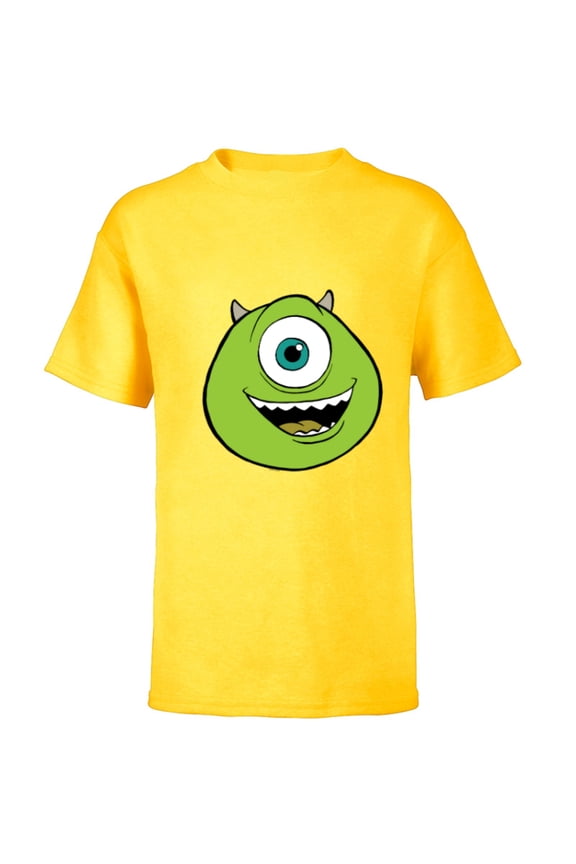 Disney and Pixar’s Monsters, Inc. Mike Big Face Costume - Short Sleeve T-Shirt for Kids - Customized-Yellow