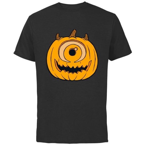 Disney and Pixar's Monsters, Inc. Mike-O'-Lantern - Short Sleeve Cotton T-Shirt for Adults - Customized-Black