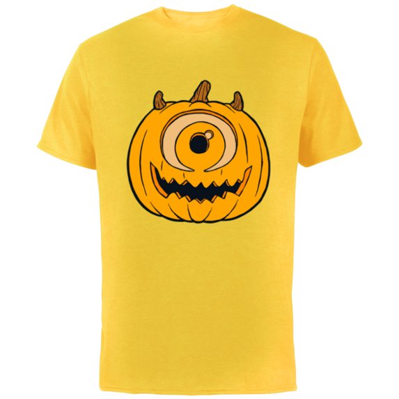 Disney and Pixar's Monsters, Inc. Mike-O'-Lantern - Short Sleeve Cotton T-Shirt for Adults - Customized-Yellow