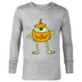 thumbnail image 1 of Disney and Pixar's Monsters, Inc. Mike Pumpkin Halloween - Long Sleeve T-Shirt for Men - Customized-Athletic Heather, 1 of 5