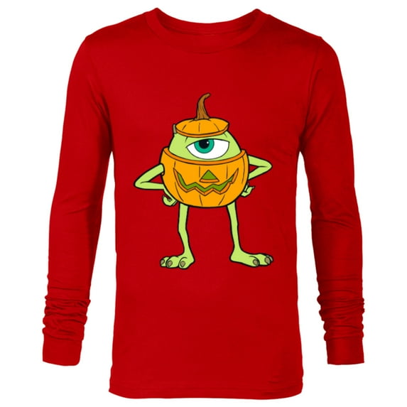 Disney and Pixar's Monsters, Inc. Mike Pumpkin Halloween - Long Sleeve T-Shirt for Men - Customized-New Red