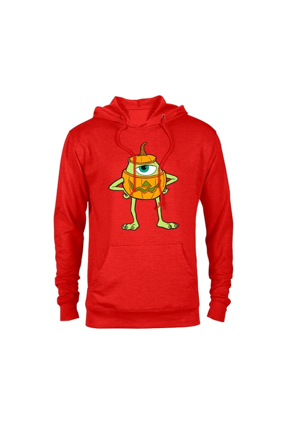 Disney and Pixar's Monsters, Inc. Mike Pumpkin Halloween - Pullover Hoodie for Adults - Customized-Red