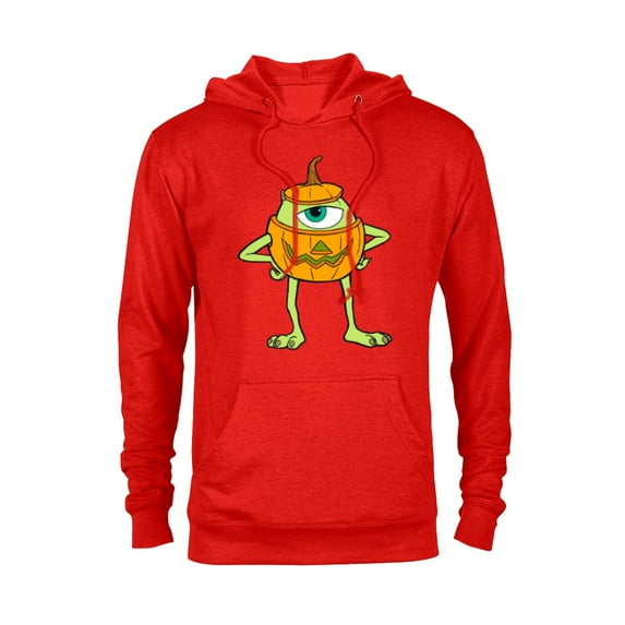 Disney and Pixar's Monsters, Inc. Mike Pumpkin Halloween - Pullover Hoodie for Adults - Customized-Red