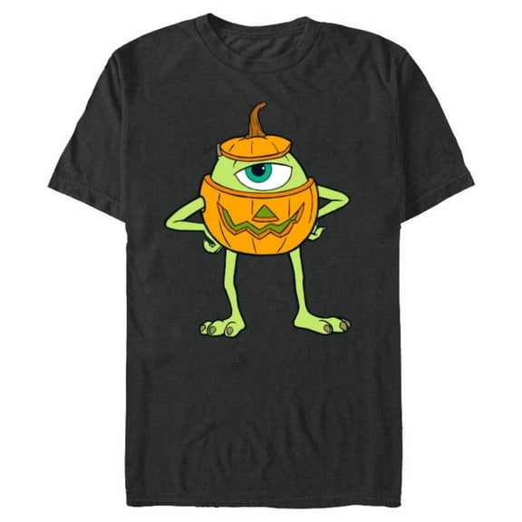 Disney and Pixar's Monsters, Inc. Mike Pumpkin Halloween - Short Sleeve Blended T-Shirt for Adults - Customized-Dark Heather