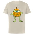 thumbnail image 1 of Disney and Pixar's Monsters, Inc. Mike Pumpkin Halloween - Short Sleeve Cotton T-Shirt for Adults - Customized-Natural, 1 of 5