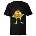 thumbnail image 1 of Disney and Pixar's Monsters, Inc. Mike Pumpkin Halloween - Short Sleeve T-Shirt for Kids - Customized-Black, 1 of 5