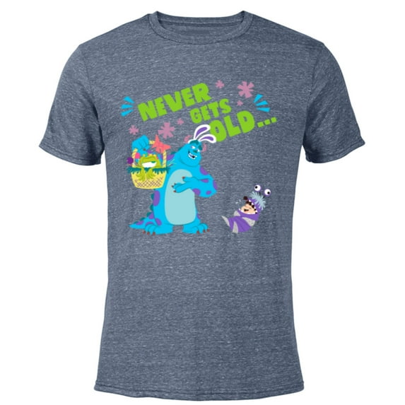 Disney and Pixar’s Monsters, Inc. Mike Sulley Boo Easter - Short Sleeve Blended T-Shirt for Adults - Customized-Navy Heather