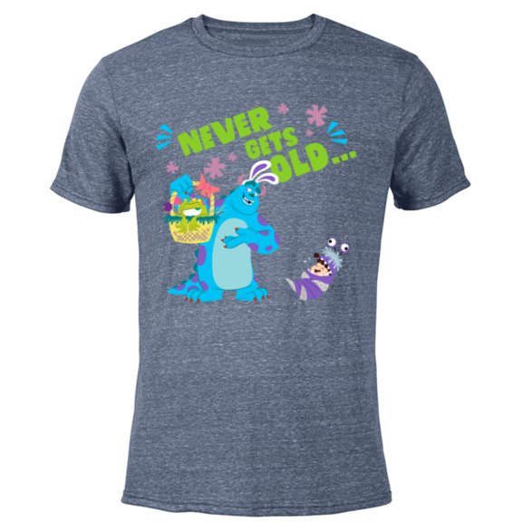 Disney and Pixar’s Monsters, Inc. Mike Sulley Boo Easter - Short Sleeve Blended T-Shirt for Adults - Customized-Navy Heather