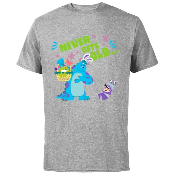 Disney and Pixar’s Monsters, Inc. Mike Sulley Boo Easter - Short Sleeve Cotton T-Shirt for Adults - Customized-Athletic Heather
