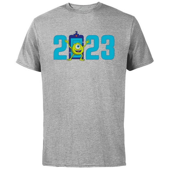 Disney and Pixar’s Monsters Inc Mike Wazowski 2023 New Year - Short Sleeve Cotton T-Shirt for Adults - Customized-Athletic Heather