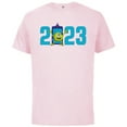 thumbnail image 1 of Disney and Pixar’s Monsters Inc Mike Wazowski 2023 New Year - Short Sleeve Cotton T-Shirt for Adults - Customized-Soft Pink, 1 of 5