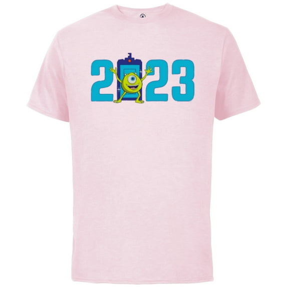 Disney and Pixar’s Monsters Inc Mike Wazowski 2023 New Year - Short Sleeve Cotton T-Shirt for Adults - Customized-Soft Pink