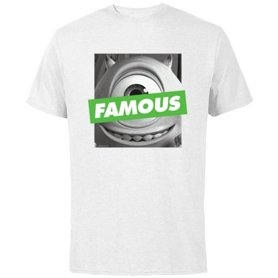 Disney and Pixar’s Monsters, Inc. Mike Wazowski Famous - Short Sleeve Cotton T-Shirt for Adults - Customized-White