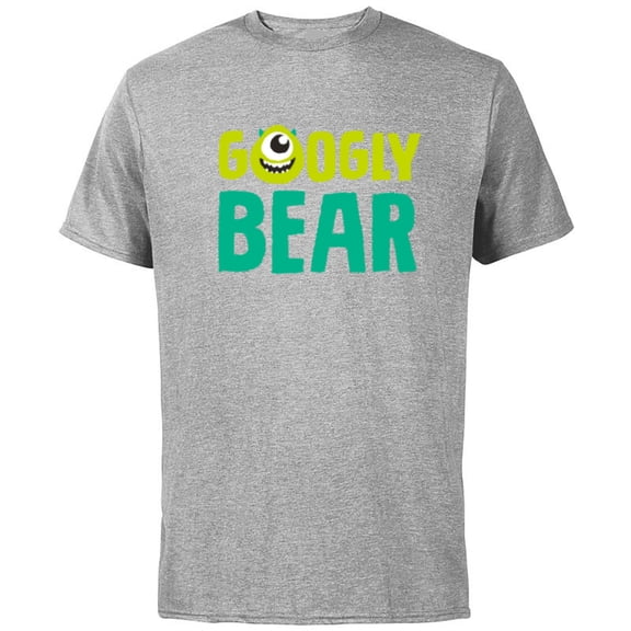 Disney and Pixar's Monsters, Inc. Mike Wazowski Googly Bear - Short Sleeve Cotton T-Shirt for Adults - Customized-Athletic Heather