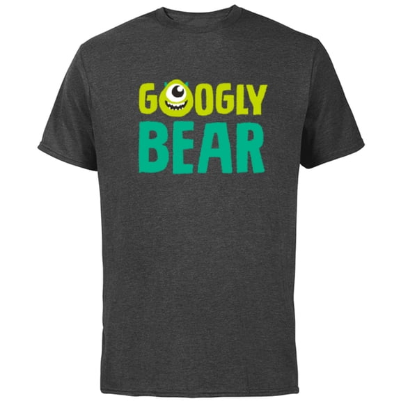 Disney and Pixar's Monsters, Inc. Mike Wazowski Googly Bear - Short Sleeve Cotton T-Shirt for Adults - Customized-Charcoal