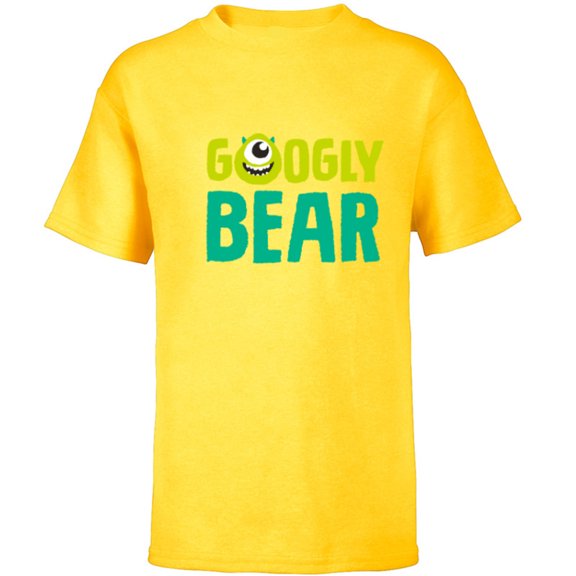 Disney and Pixar's Monsters, Inc. Mike Wazowski Googly Bear - Short Sleeve T-Shirt for Kids - Customized-Yellow