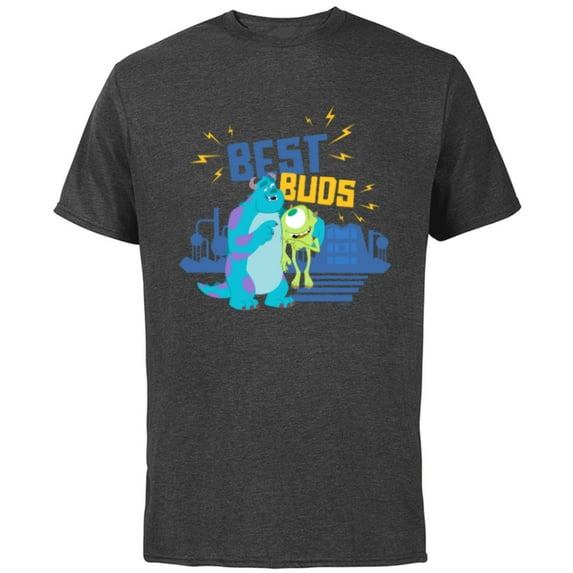 Disney and Pixar’s Monsters, Inc. Mike and Sulley Best Buds - Short Sleeve Cotton T-Shirt for Adults - Customized-Charcoal