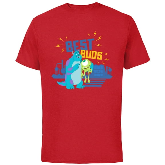 Disney and Pixar’s Monsters, Inc. Mike and Sulley Best Buds - Short Sleeve Cotton T-Shirt for Adults - Customized-Red