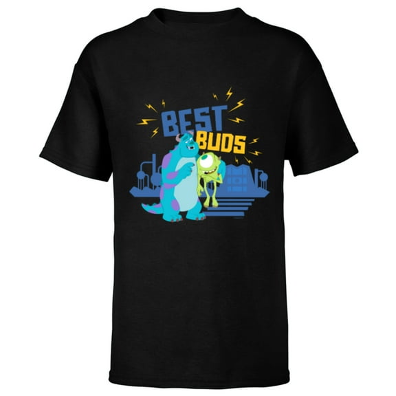 Disney and Pixar’s Monsters, Inc. Mike and Sulley Best Buds - Short Sleeve T-Shirt for Kids - Customized-Black