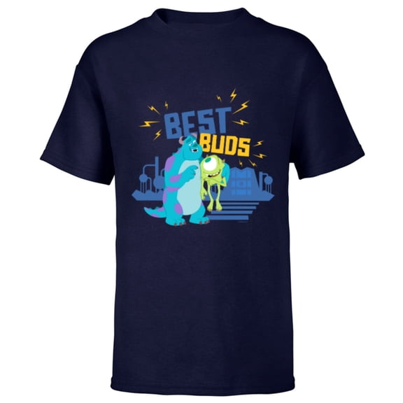 Disney and Pixar’s Monsters, Inc. Mike and Sulley Best Buds - Short Sleeve T-Shirt for Kids - Customized-Navy