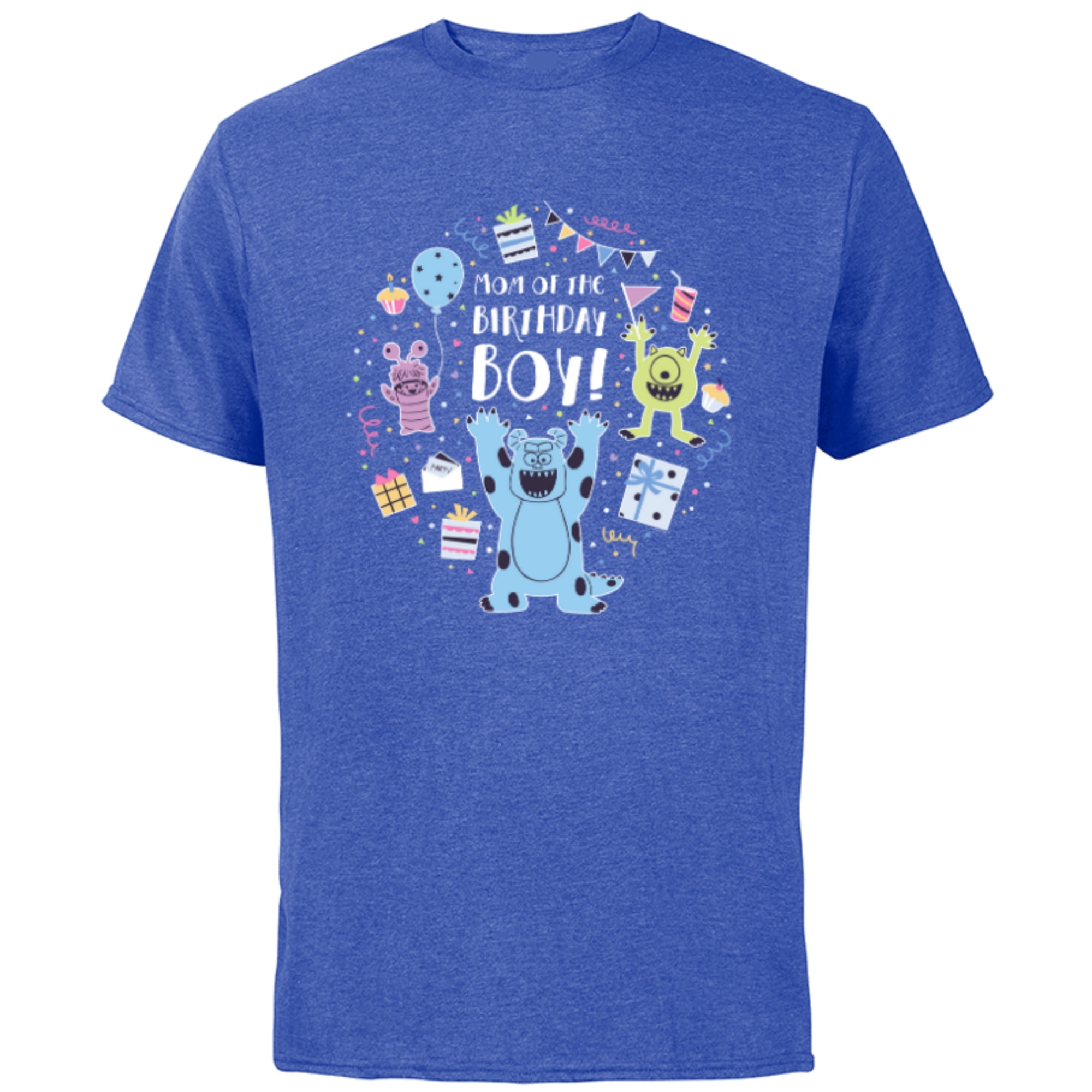 Disney and Pixar's Monsters, Inc. Mom of the Birthday Boy - Short Sleeve  Cotton T-Shirt for Adults - Customized-Royal Heather - Walmart.com