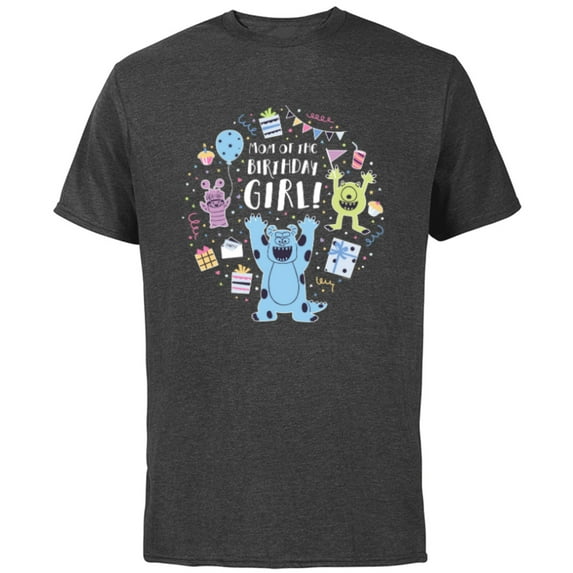 Disney and Pixar’s Monsters, Inc. Mom of the Birthday Girl - Short Sleeve Cotton T-Shirt for Adults - Customized-Charcoal