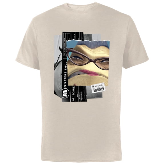 Disney and Pixar’s Monsters, Inc. Roz Personnel File - Short Sleeve Cotton T-Shirt for Adults - Customized-Natural