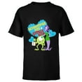 thumbnail image 1 of Disney and Pixar’s Monsters, Inc. Schmoopsie Poo Googly Bear - Short Sleeve T-Shirt for Kids - Customized-Black, 1 of 5