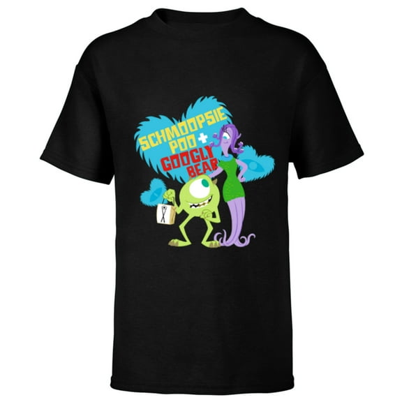 Disney and Pixar’s Monsters, Inc. Schmoopsie Poo Googly Bear - Short Sleeve T-Shirt for Kids - Customized-Black