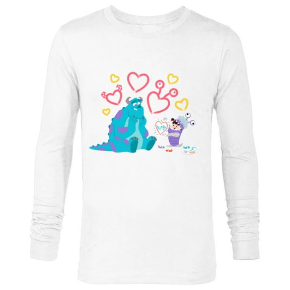 Disney and Pixar’s Monsters, Inc. Sulley Boo Kitty Hearts - Long Sleeve T-Shirt for Men - Customized-White