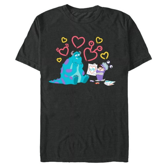 Disney and Pixar’s Monsters, Inc. Sulley Boo Kitty Hearts - Short Sleeve Blended T-Shirt for Adults - Customized-Dark Heather