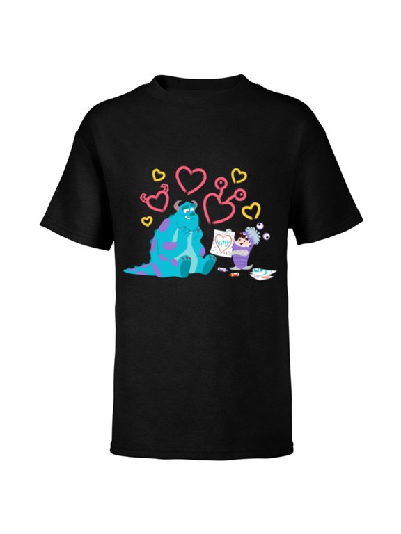 Disney and Pixar’s Monsters, Inc. Sulley Boo Kitty Hearts - Short Sleeve T-Shirt for Kids - Customized-Black