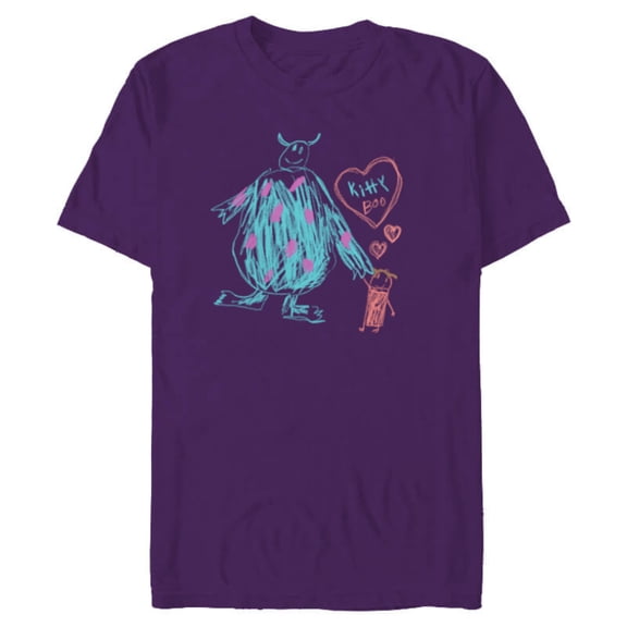 Disney and Pixar's Monsters, Inc. Sulley Kitty and Boo - Short Sleeve Blended T-Shirt for Adults - Customized-Purple