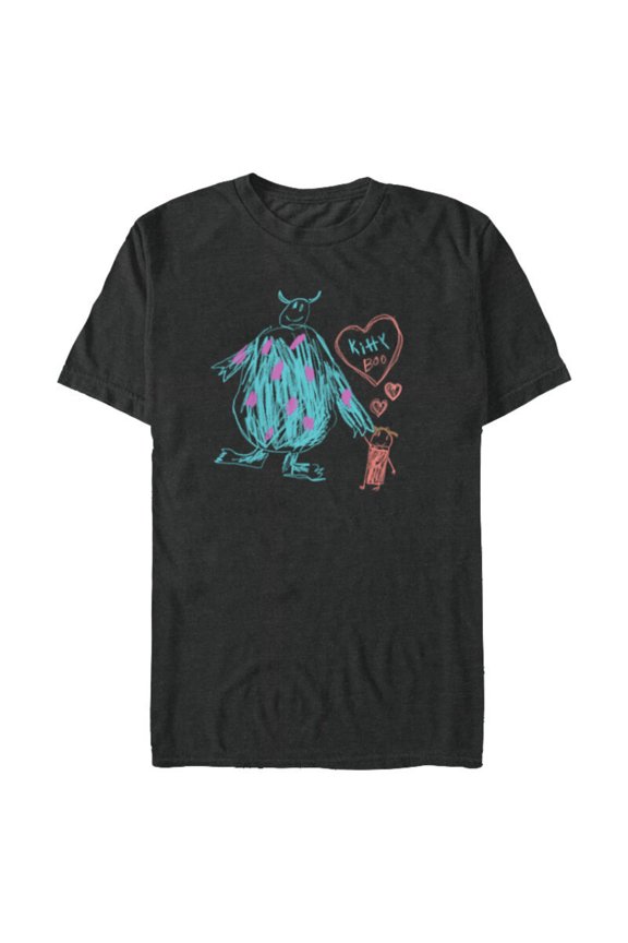 Disney and Pixar's Monsters, Inc. Sulley Kitty and Boo - Short Sleeve Blended T-Shirt for Adults - Customized-Dark Heather