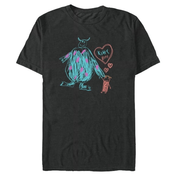 Disney and Pixar's Monsters, Inc. Sulley Kitty and Boo - Short Sleeve Blended T-Shirt for Adults - Customized-Dark Heather