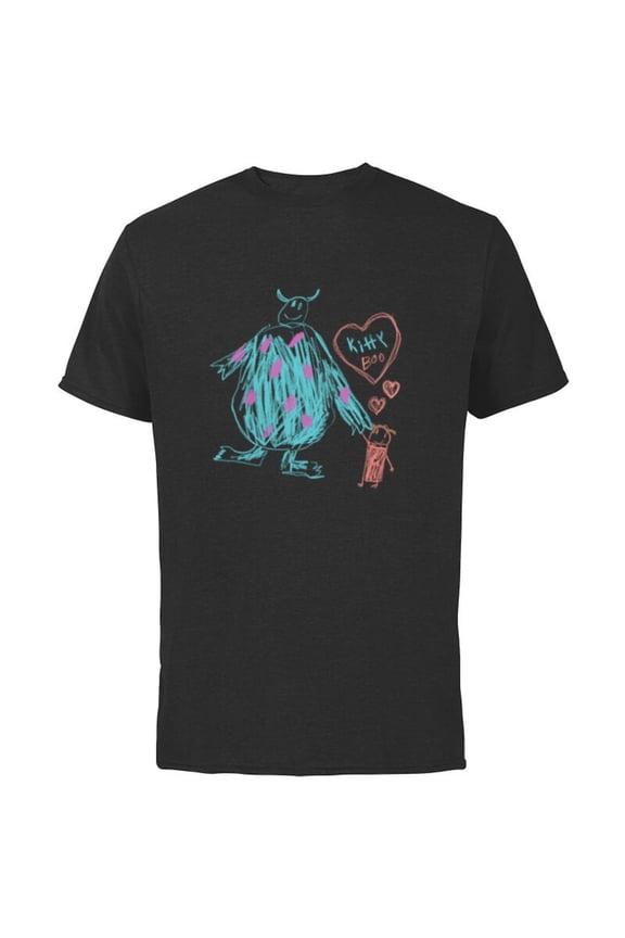 Disney and Pixar's Monsters, Inc. Sulley Kitty and Boo - Short Sleeve Cotton T-Shirt for Adults - Customized-Black