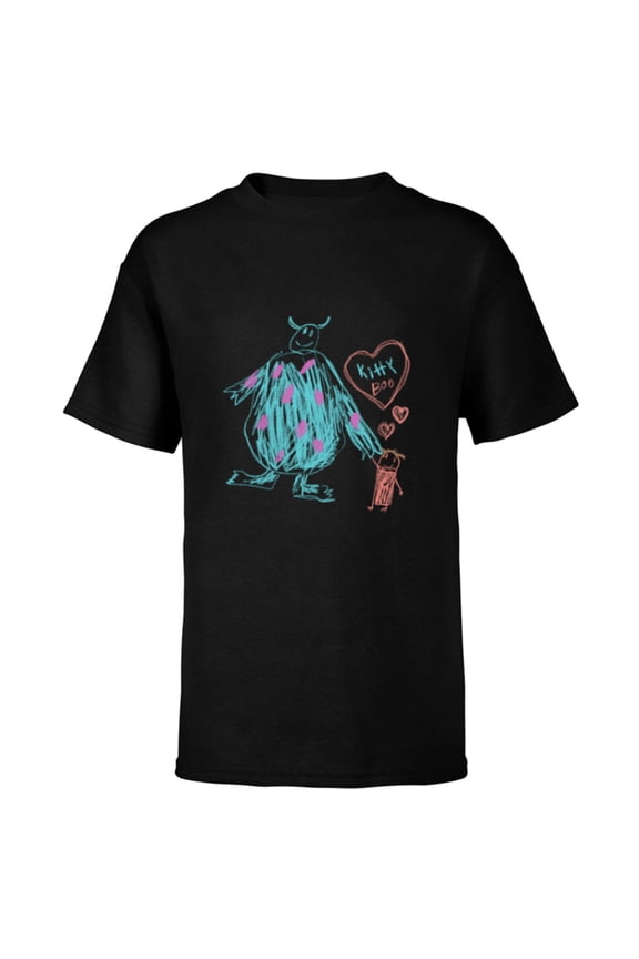 Disney and Pixar's Monsters, Inc. Sulley Kitty and Boo - Short Sleeve T-Shirt for Kids - Customized-Black