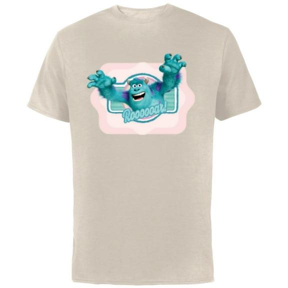 Disney and Pixar’s Monsters Inc Sulley Roooooar - Short Sleeve Cotton T-Shirt for Adults - Customized-Natural