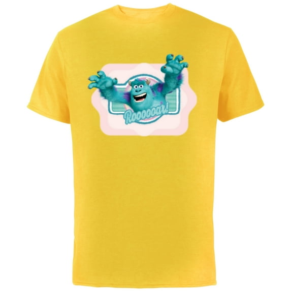 Disney and Pixar’s Monsters Inc Sulley Roooooar - Short Sleeve Cotton T-Shirt for Adults - Customized-Yellow