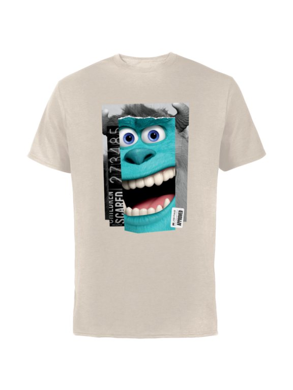 Disney and Pixar’s Monsters, Inc. Sulley Top Scarer - Short Sleeve Cotton T-Shirt for Adults - Customized-Natural