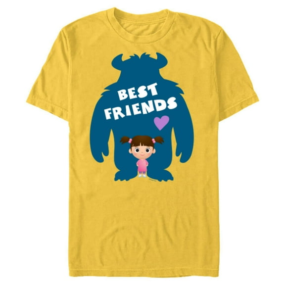 Disney and Pixar’s Monsters Inc Sulley and Boo Best Friends - Short Sleeve Blended T-Shirt for Adults - Customized-Yellow