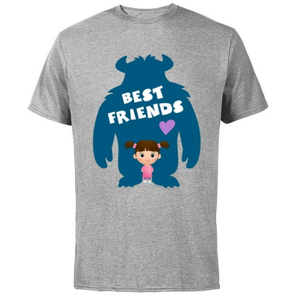 Disney and Pixar’s Monsters Inc Sulley and Boo Best Friends - Short Sleeve Cotton T-Shirt for Adults - Customized-Athletic Heather