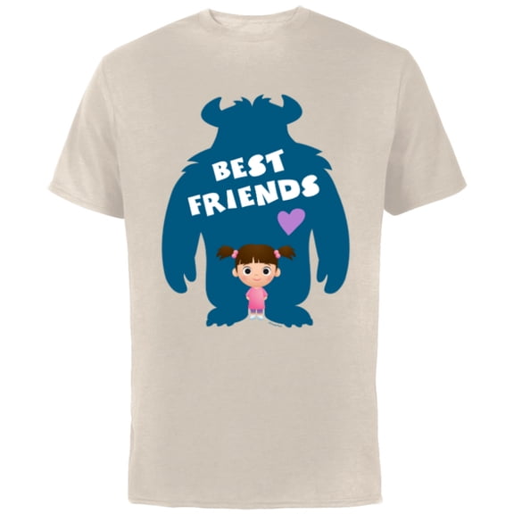 Disney and Pixar’s Monsters Inc Sulley and Boo Best Friends - Short Sleeve Cotton T-Shirt for Adults - Customized-Natural