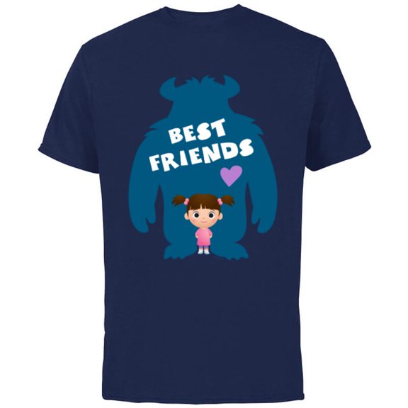 Disney and Pixar’s Monsters Inc Sulley and Boo Best Friends - Short Sleeve Cotton T-Shirt for Adults - Customized-Navy
