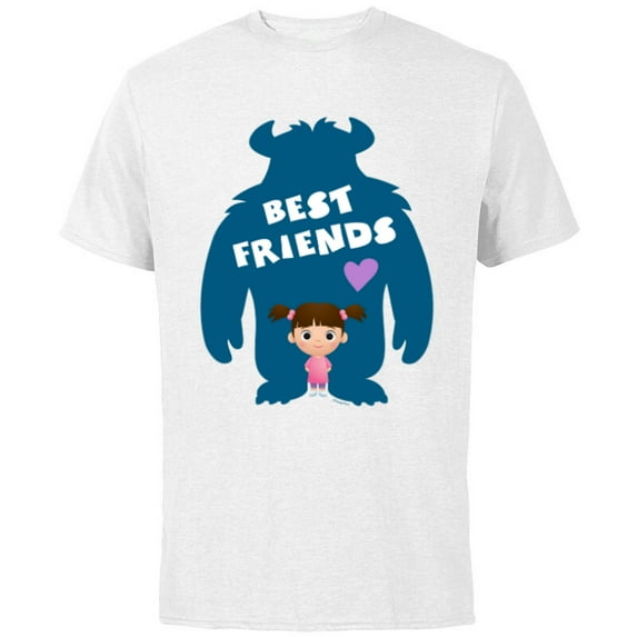 Disney and Pixar’s Monsters Inc Sulley and Boo Best Friends - Short Sleeve Cotton T-Shirt for Adults - Customized-White