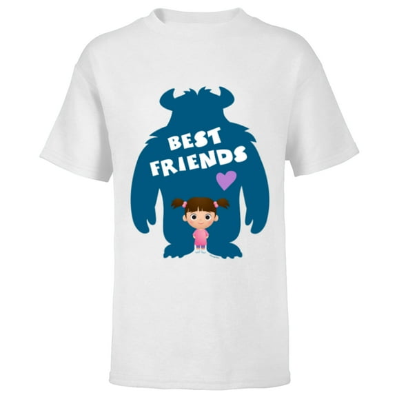 Disney and Pixar’s Monsters Inc Sulley and Boo Best Friends - Short Sleeve T-Shirt for Kids - Customized-White