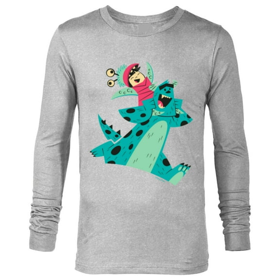 Disney and Pixar’s Monsters Inc Sulley and Boo Cutout - Long Sleeve T-Shirt for Men - Customized-Athletic Heather