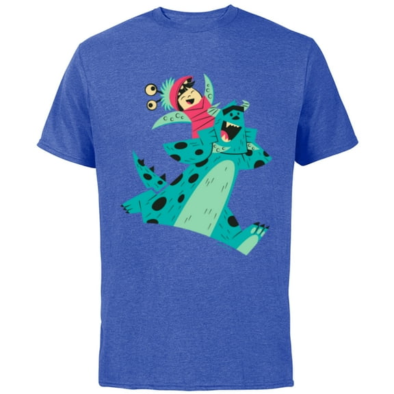 Disney and Pixar’s Monsters Inc Sulley and Boo Cutout - Short Sleeve Cotton T-Shirt for Adults - Customized-Royal Heather